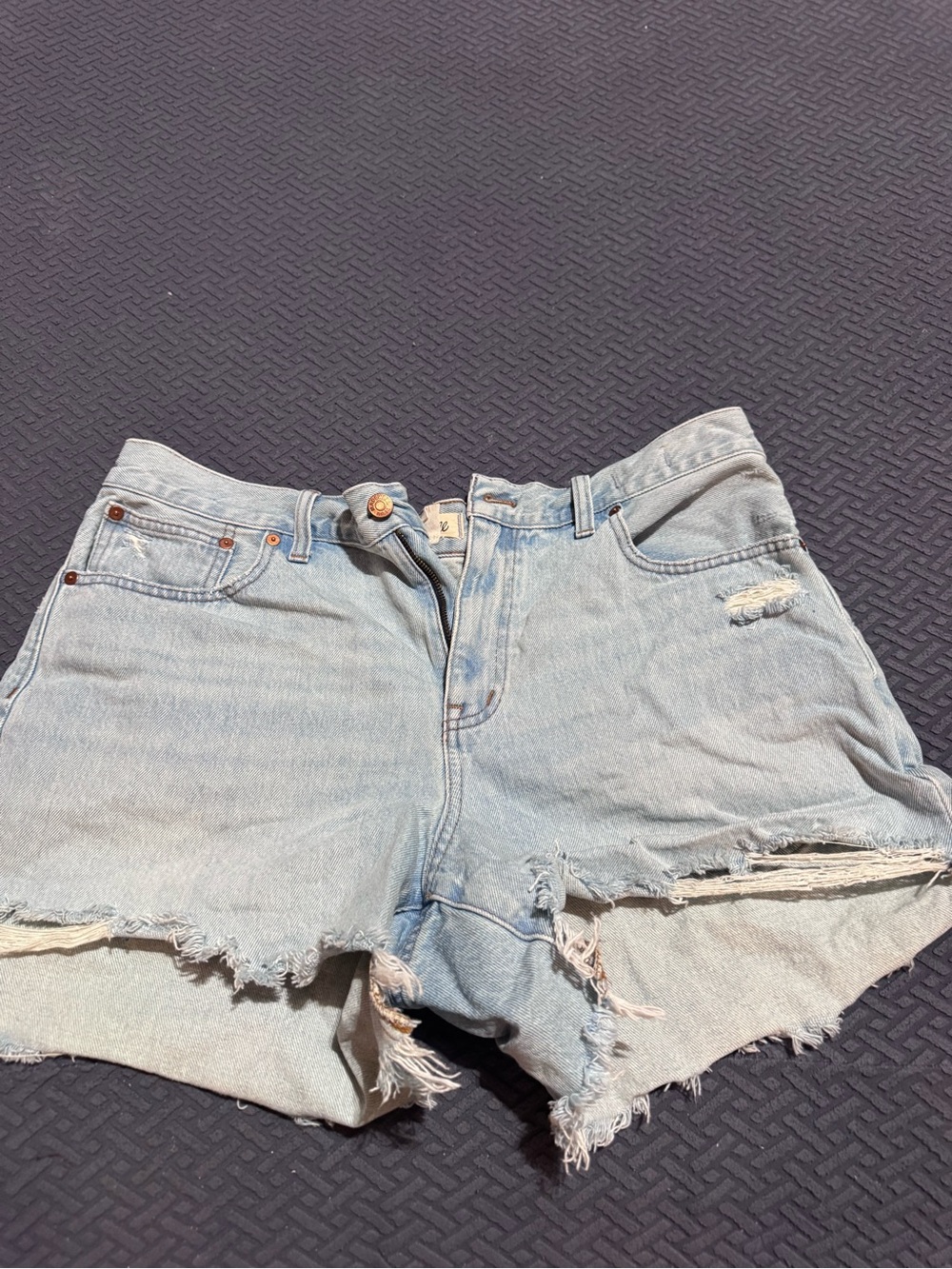 Madewell Light Blue Distressed Denim Cutoff Shorts